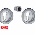 Maniglia Incasso Tonda Porta Scorrevole modello K Scivola d.57/48 Foro Yale per Cilindro Europeo OCS-Cromo Satinato | AGB