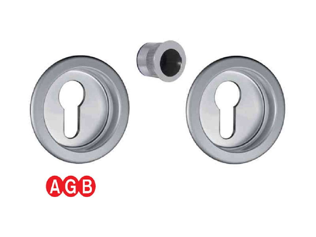agbb019200332c.png Maniglia Incasso Tonda Porta Scorrevole modello K Scivola d.57/48 Foro Yale per Cilindro Europeo OCS-Cromo Satinato | AGB - immagine 1