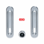 Maniglia Incasso Ovale Porta Scorrevole modello Scivola H d.35x150 con Foro Chiave varie finiture | AGB