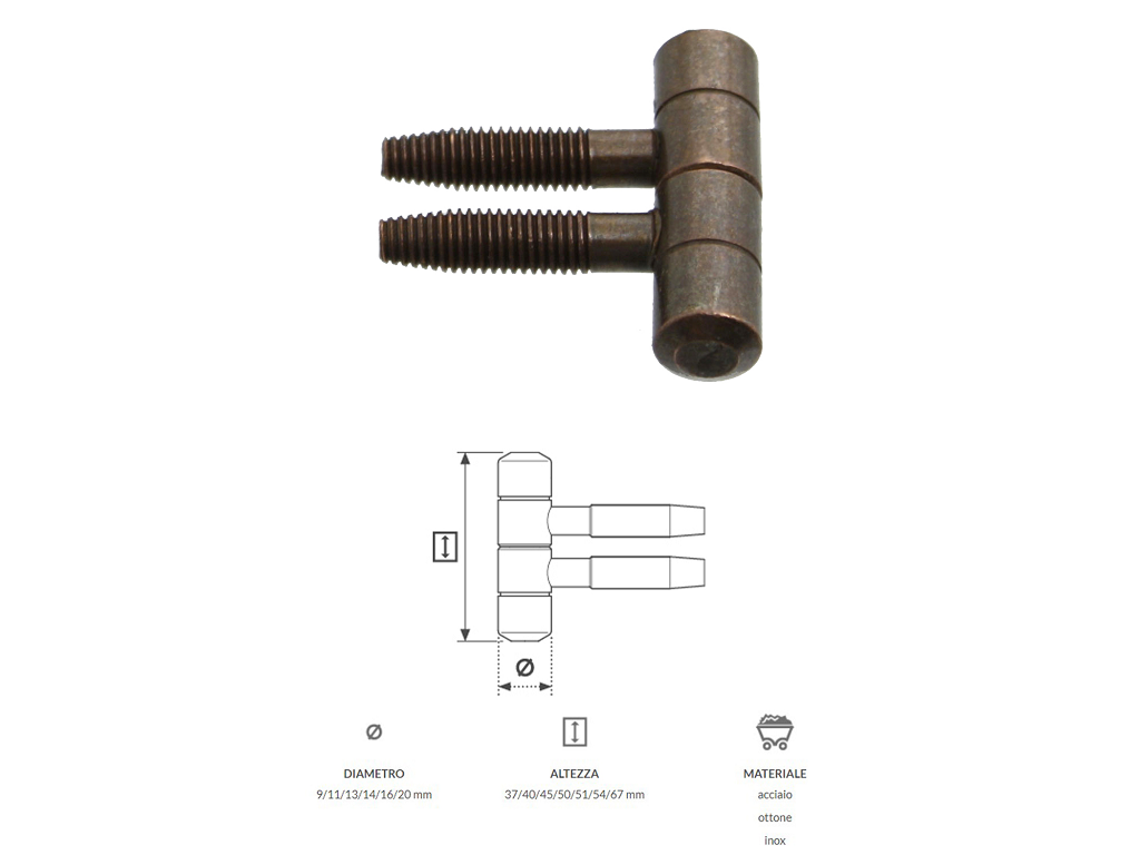 agbe00119xx22.png Cerniera per Legno Anuba 2 Gambi con Segno d.11 ABR-Bronzo | AGB - immagine 1