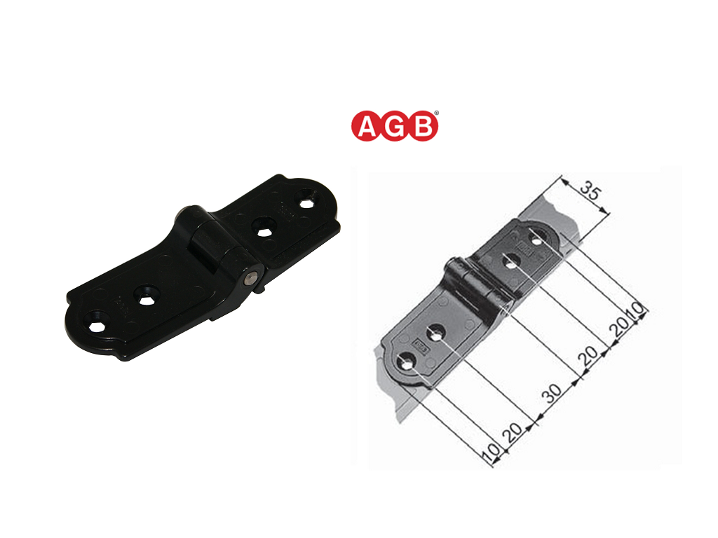 agbh009310493.png Cerniera Abaco Complanare Dissasata per Bandelle Orizzontali 60/25 mm.60-50 ZVN-Nero | AGB - immagine 1