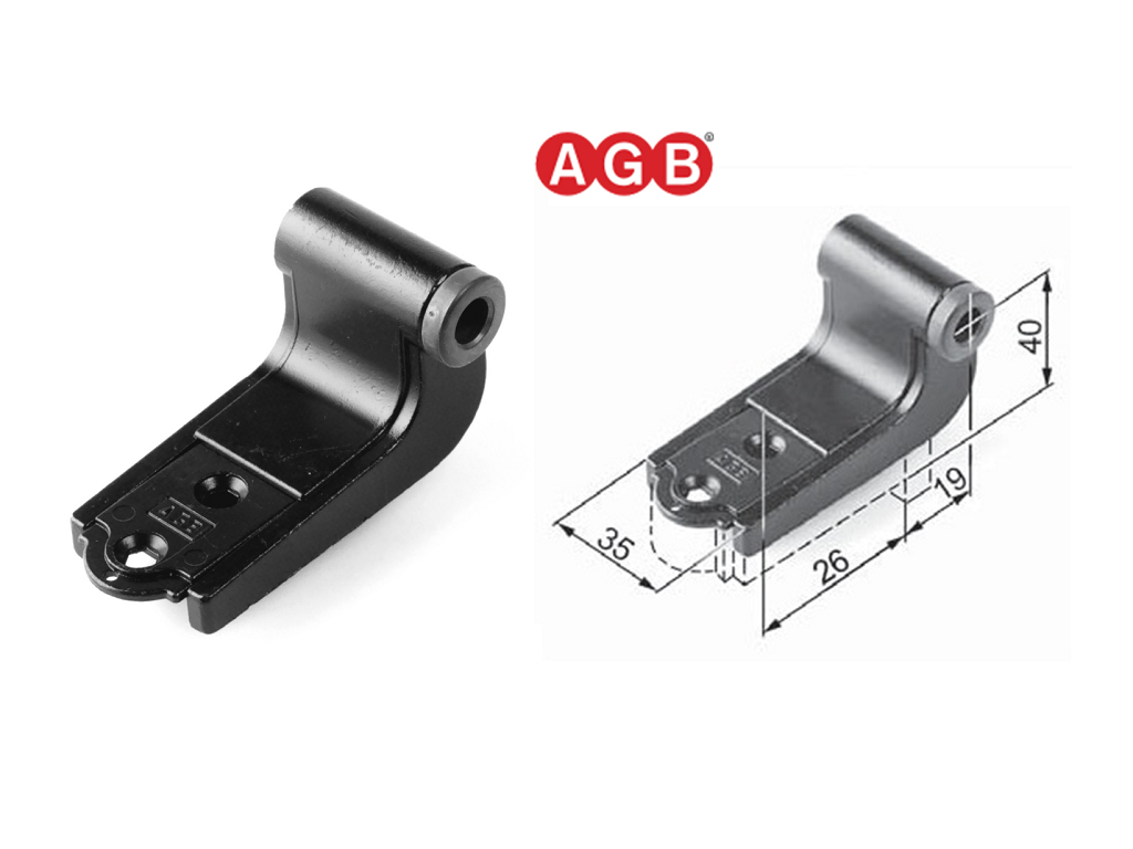 agbh009474093.png Cerniera Abaco Regolazione Orizzontale ZVN-Nero per Legno Collo mm.40 | AGB - immagine 1