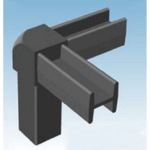 Raccordo per Tubo Quadro Vuoto mm.20x20 Nylon Nero Tre Vie | AL.GO