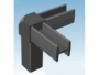Raccordo per Tubo Quadro Vuoto mm.20x20 Nylon Nero Tre Vie | AL.GO