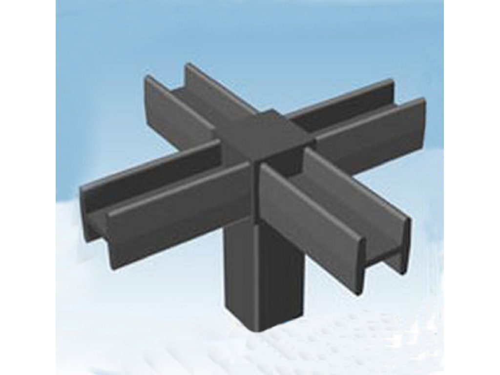 alg7203n.png Raccordo per Tubo Quadro Vuoto mm.20x20 Nylon Nero Cinque Vie | AL.GO - immagine 1