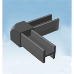 Raccordo per Tubo Quadro Vuoto mm.20x20 Nylon Nero Due Vie | AL.GO