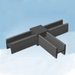 Raccordo per Tubo Quadro Vuoto mm.20x20 Nylon Nero A T | AL.GO