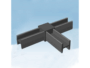 Raccordo per Tubo Quadro Vuoto mm.20x20 Nylon Nero A T | AL.GO