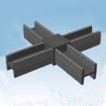 Raccordo per Tubo Quadro Vuoto mm.20x20 Nylon Nero a Croce | AL.GO
