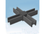 Raccordo per Tubo Quadro Vuoto mm.20x20 Nylon Nero a Croce | AL.GO