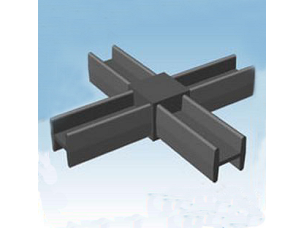 alg7207n.png Raccordo per Tubo Quadro Vuoto mm.20x20 Nylon Nero a Croce | AL.GO - immagine 1