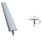 Profilo T Bombato cm.200 Alluminio Anodizzato Argento Opaco mm.12x9,6h | AL.GO