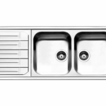 Lavello Serie Linear Melodia cm.116x50 una Vasca con Gocciolatoio Inox Spazzolato | Apell