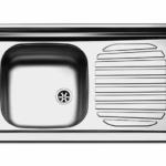 Lavello Serie Pisa cm.80x50 una Vasca con Gocciolatoio Acciaio Prelucido | Apell