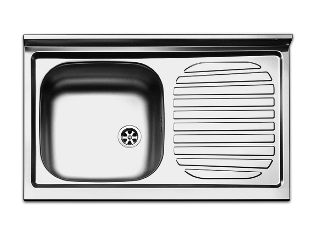 apepi801rpc.png Lavello Serie Pisa cm.80x50 una Vasca con Gocciolatoio Acciaio Prelucido | Apell - immagine 1