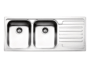 Lavello serie Venezia cm.116x50 due vasche e gocciolatoio Acciaio inox antigraffio | Apell - immagine 2