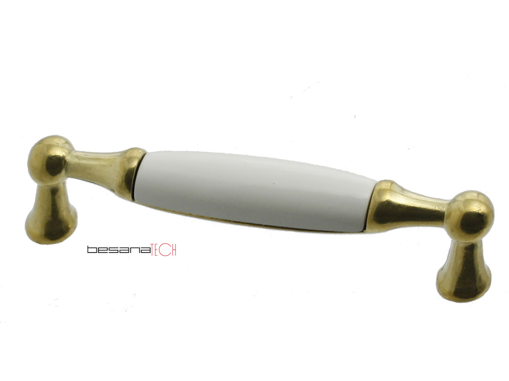 besm125700031c.png Maniglietta Mobile Interasse 96 mm.107x18x27h Olu+Vernciato Avorio B286 Besana Tech - immagine 1