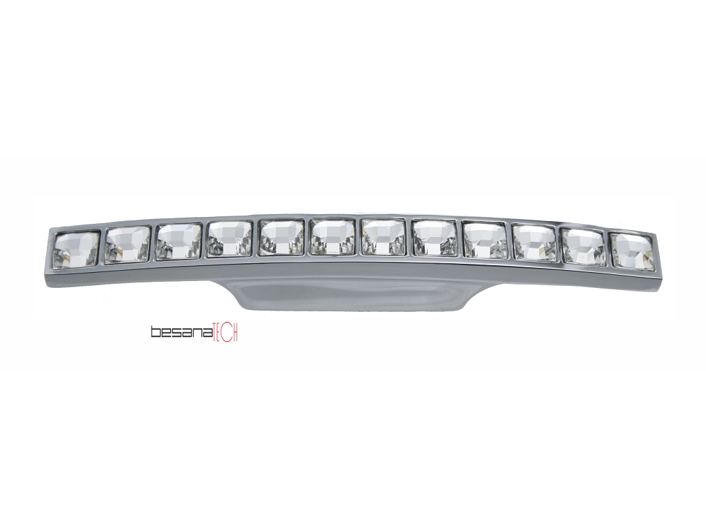 besm1348ac042c.png Maniglietta Mobile Interasse 32 mm.145x27h 12cristallo Bianco Quadro Crl+Swarosvki Besana Tech - immagine 1