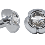 Pomolino Mobile Rosa d.28/8x25h 1cristallo d.7 Bianco Swarovski+Crl   Besana Tech