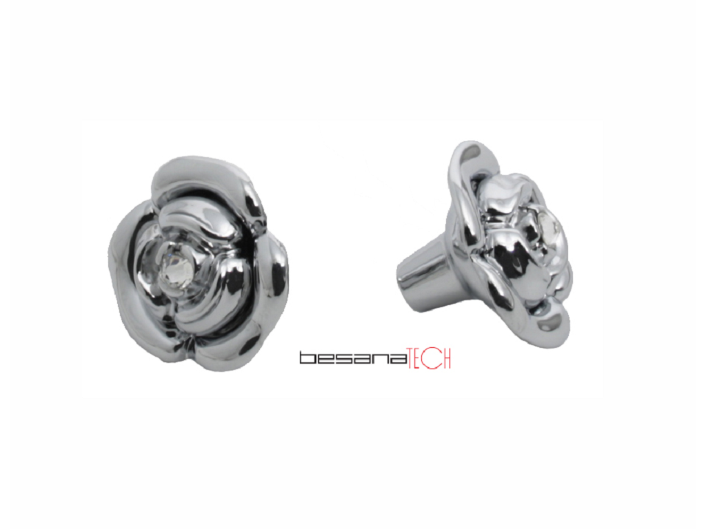 besp2363c4442c.png Pomolino Mobile Rosa d.44/10x35h 1cristallo Bianco Swarovski+Crl Besana Tech - immagine 1