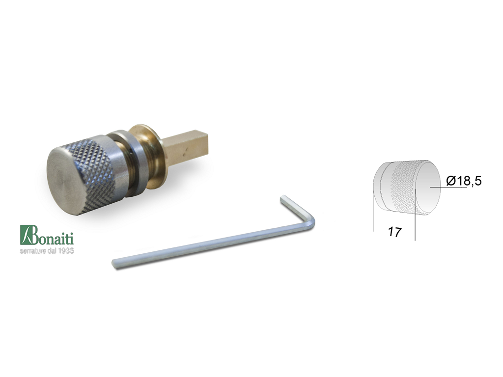 bon4dph1000xe.png Mezzo Nottolino WC Q6 Pomolo per Serratura No-Ha Mini Ph1 Inox | Bonaiti - immagine 1