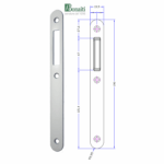 Contropiastra 208 per B-Ita Bordo Tondo Senza Aletta  Frontale 20x190 mm. | Bonaiti