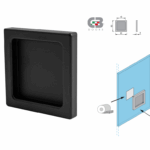 Nicchia Singola con Cava Quadra Adesiva Vhb mm.60x60x8h Ral9005 Nero Opaco  Cb Doors Fine Serie
