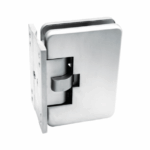 Cerniera per Vetro Verticale Automatica con Piastra di Fissaggio Laterale Mod.Cer401s Arg-Perla Opaco Cb Doors