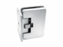 Cerniera per Vetro Verticale Automatica con Piastra di Fissaggio Laterale Mod.Cer401s Arg-Perla Opaco Cb Doors