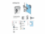 Cerniera per Vetro Verticale Automatica con Piastra di Fissaggio Laterale Mod.Cer401s Arg-Perla Opaco Cb Doors - immagine 2
