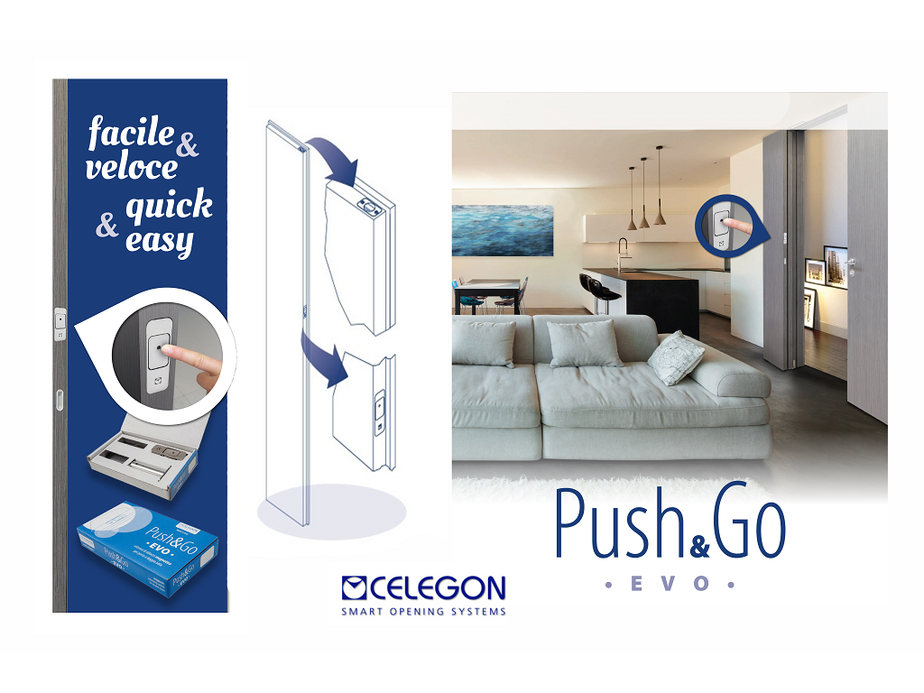cel4100cs.png Pulsante e Scrocco con Cavetto Push & Go Evo Cromo Satinato | Celegon - immagine 1