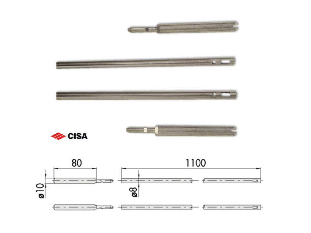 cis06416000cc.png Asta Catenaccio Interna d.8 con 2Puntali d.10 Antiscasso ZN pz.2 | Cisa - immagine 1