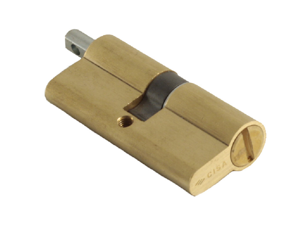 cis08325140.png Cilindro Europeo A:35+B:35=L:70 mm. Codolo/Intaglio Ottone Naturale | Cisa - immagine 1