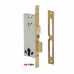Elettroserratura Infilare Foro Yale per Cilindro Europeo Bordo Quadro Frontale 22x265 OSV-Ottone Satinato Varie Entrata | CISA