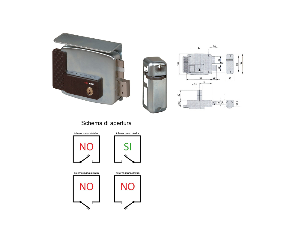 cis117617010.png Elettroserratura Applicare per Cancelli mm.70 DX | Cisa - immagine 1