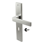 Maniglia Biblo 8x70 Placca PL59 mm.260x50 Z2B-Cromo Satinato  Comit