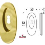 Maniglia Incasso Ovale mm.50x112h con Foro Oro Lucido | Colombo