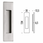 Maniglia Incasso Rettangolare Porta Scorrevole modello ID411 mm.35x134h Senza Foro Cromo Satinato | Colombo Design
