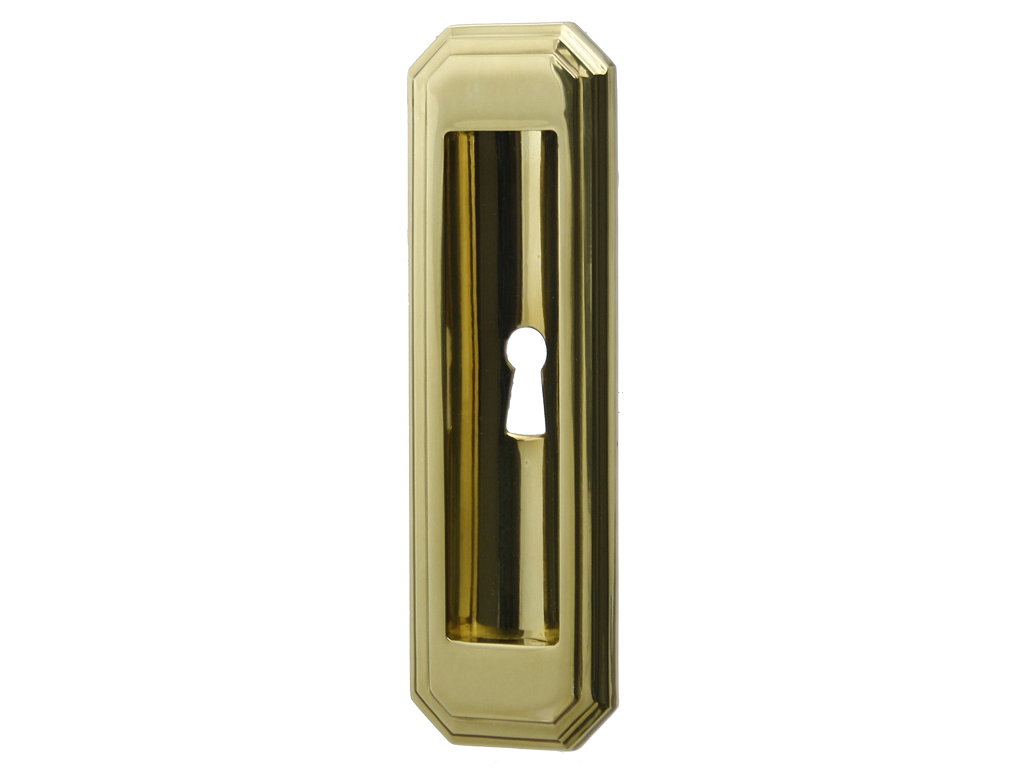 clmkbu111cfolv.png Maniglia Incasso Rettangolare Porta Scorrevole modello Busiri mm.124,5x40 con Foro Chiave OLV | Antologhia Colombo Design - immagine 1