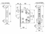 Serratura Infilare Gancio Foro Yale per Cilindro Europeo Bordo Quadro Frontale mm.25x2110 Zincato mm.60 | Combi - immagine 2