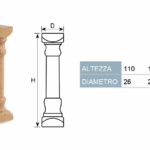 COLONNINA IN LEGNO FAGGIO ALTEZZA 110-140 mm.