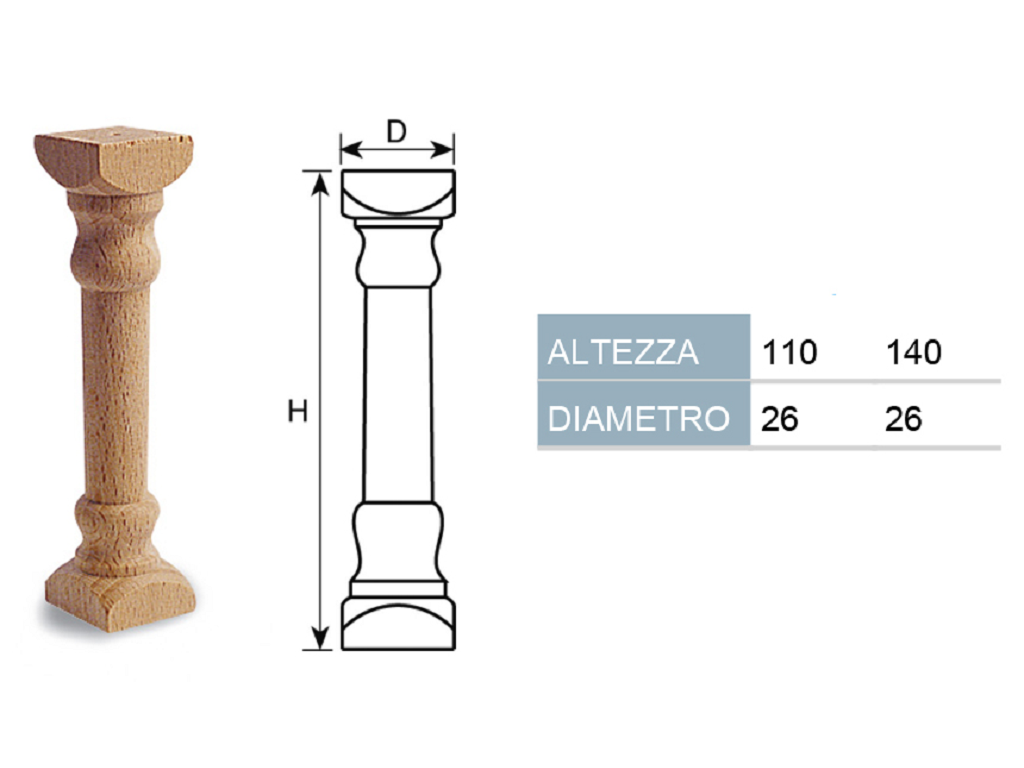 cof033002011062.png COLONNINA IN LEGNO FAGGIO ALTEZZA 110-140 mm. - immagine 1