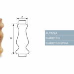 Colonnina in Legno Faggio mm.15x55  Cof32