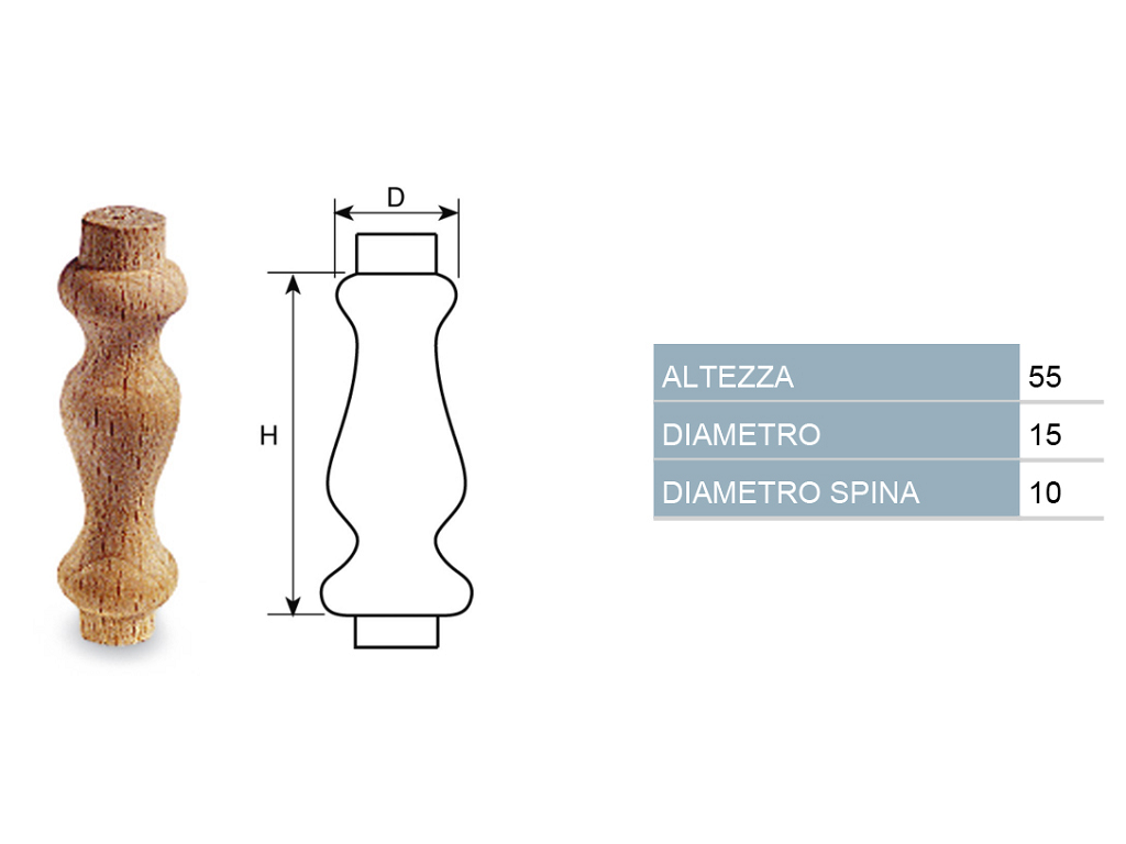cof033004001562.png Colonnina in Legno Faggio mm.15x55 Cof32 - immagine 1