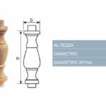 Colonnina in Legno Faggio mm.20x65