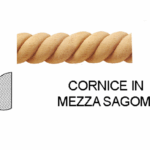 CORNICE LEGNO RAMINO TIPO CORDA asta cm.244 H11x5L-H17x8L-H35x12L prodotta da COF