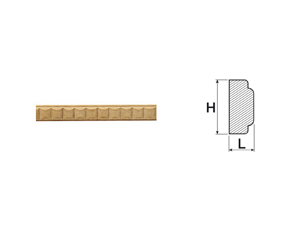 cof03m4014xx.png CORNICE LEGNO RAMINO asta cm.244 H10x4L-H16x6L prodotto da COF - immagine 1