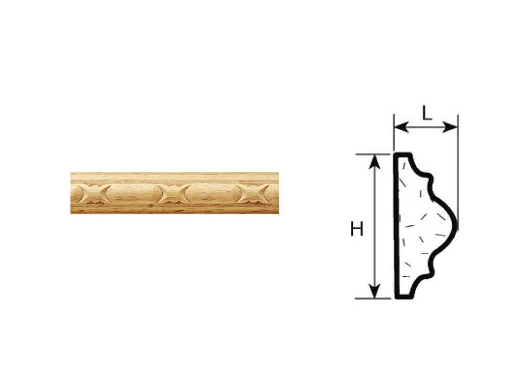 cof03m8029xx.png Cornice Legno Ramino Asta cm.244 H21x9l Cof - immagine 1