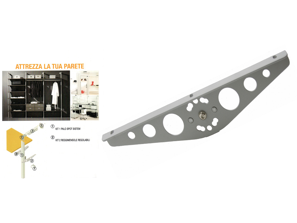 cof130034000000.png Reggimensole Regolabile cm.26 Alluminio Spot Sistem pz.2 - immagine 1