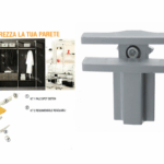 Reggimensole Morsetto per Vetro Alluminio Spot Sistem pz.2